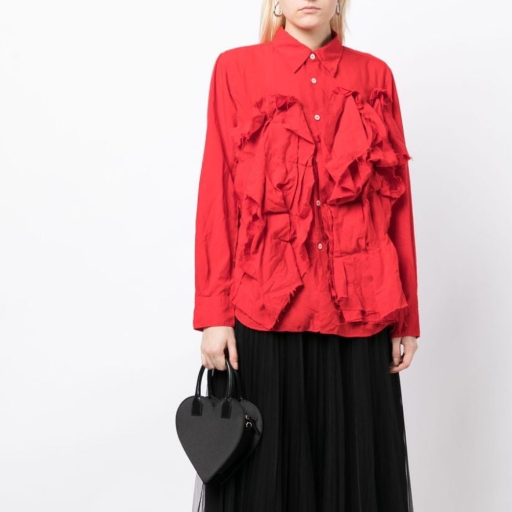 Comme des Garçon M front fold appliqué design shirt
